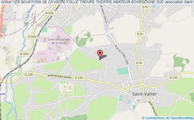 plan association 'les Bouffons De La Vache Folle' Troupe Theatre Amateur Bourgogne Sud Saint-Vallier