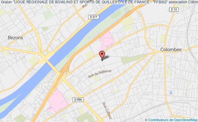 plan association "ligue Regionale De Bowling Et Sports De Quilles D'ile De France - "ffbsq" Colombes