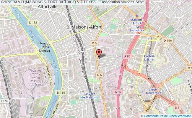 plan association "m.a.d (maisons Alfort District) Volleyball" Maisons-Alfort