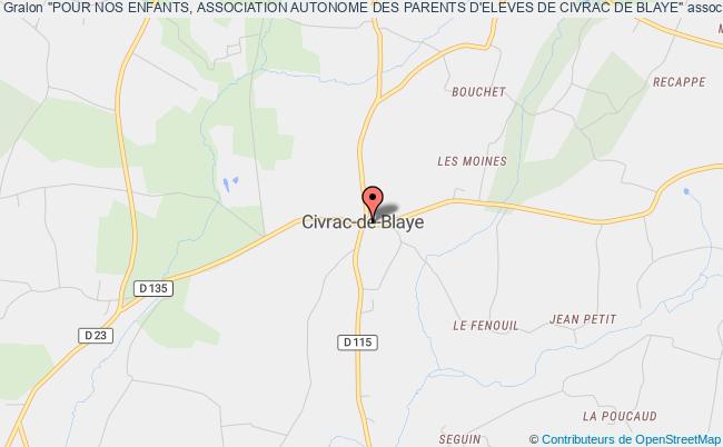 plan association "pour Nos Enfants, Association Autonome Des Parents D'eleves De Civrac De Blaye" Civrac-de-Blaye