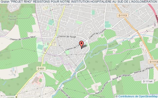 "PROJET RIHO" RÉSISTONS POUR NOTRE INSTITUTION HOSPITALIÈRE AU SUD DE L'AGGLOMÉRATION BORDELAISE