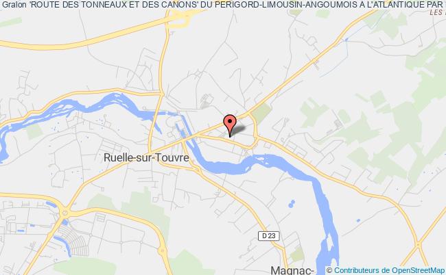 plan association 'route Des Tonneaux Et Des Canons' Du Perigord-limousin-angoumois A L'atlantique Par Le Fleuve Charente Ruelle-sur-Touvre