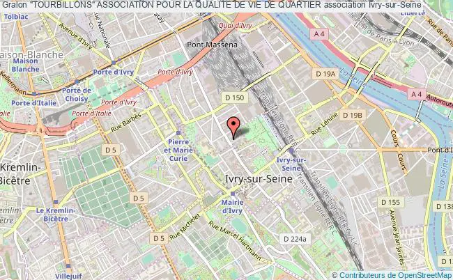 plan association "tourbillons" Association Pour La Qualite De Vie De Quartier Ivry-sur-Seine