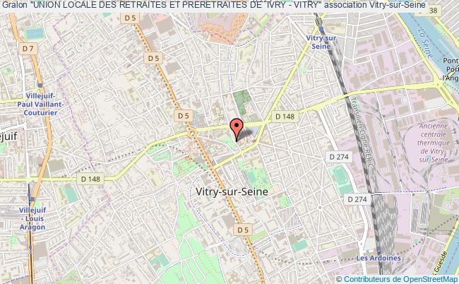 plan association "union Locale Des Retraites Et Preretraites De  Ivry - Vitry" Vitry-sur-Seine