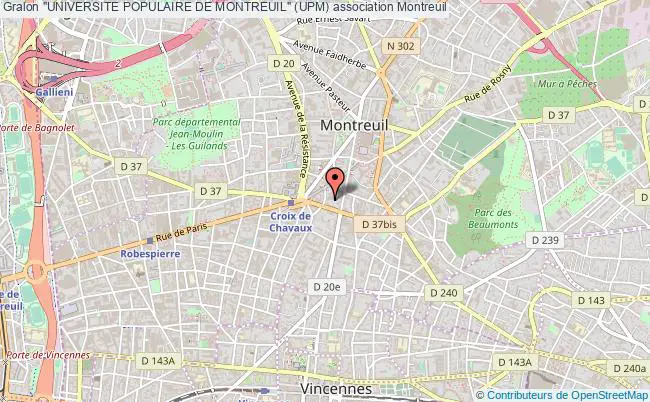 plan association "universite Populaire De Montreuil" (upm) Montreuil