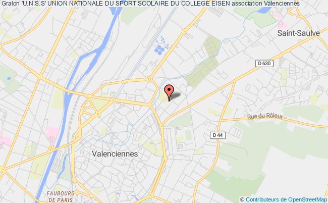 plan association 'u.n.s.s' Union Nationale Du Sport Scolaire Du College Eisen Valenciennes