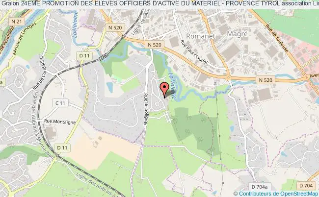 plan association 24eme Promotion Des Eleves Officiers D'active Du Materiel - Provence Tyrol Limoges