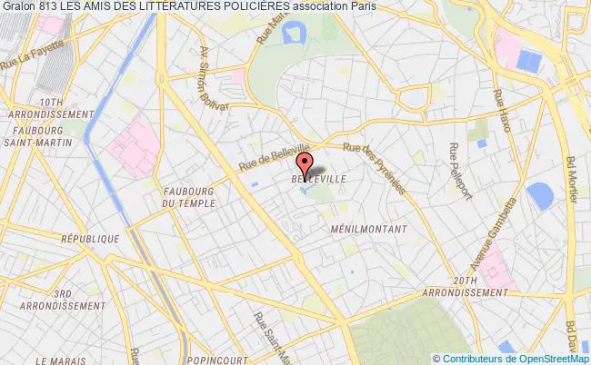 plan association 813 Les Amis Des LittÉratures PoliciÈres Paris