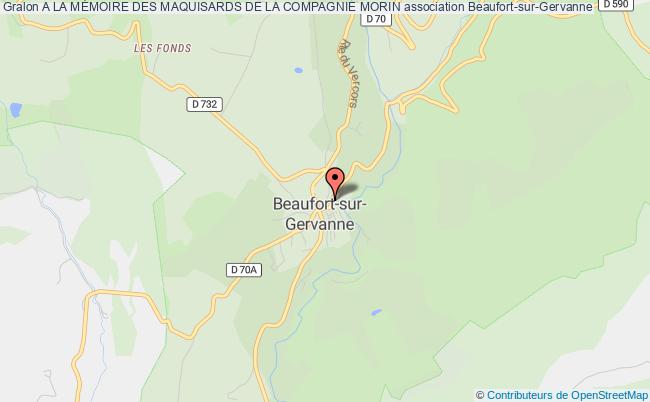 plan association A La MÉmoire Des Maquisards De La Compagnie Morin Beaufort-sur-Gervanne