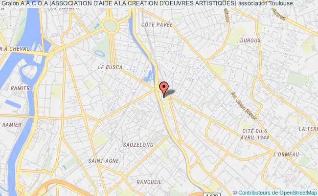 plan association A.a.c.o.a (association D'aide A La Creation D'oeuvres Artistiques) Toulouse