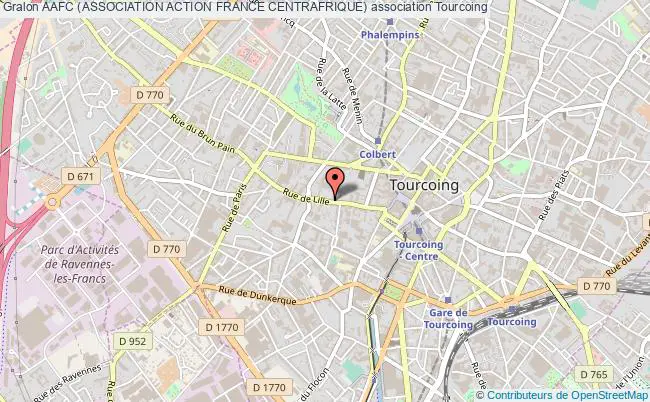 plan association Aafc (association Action France Centrafrique) Tourcoing
