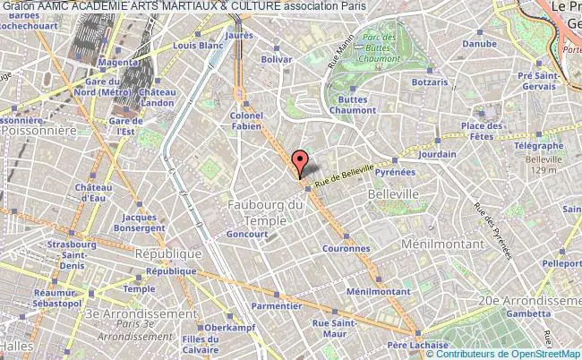 plan association Aamc Academie Arts Martiaux & Culture Paris