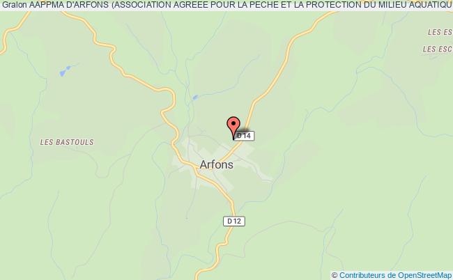 plan association Aappma D'arfons (association Agreee Pour La Peche Et La Protection Du Milieu Aquatique D'arfons) Arfons