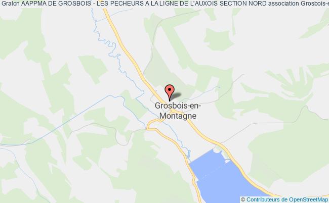plan association Aappma De Grosbois - Les Pecheurs A La Ligne De L'auxois Section Nord Grosbois-en-Montagne