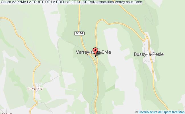 plan association Aappma La Truite De La Drenne Et Du Drevin Verrey-sous-Drée