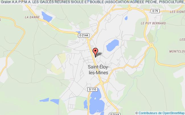 plan association A.a.p.p.m.a. Les Gaules Reunies Sioule Et Bouble (association Agreee Peche, Pisciculture, Milieu Aquatique) Saint-Éloy-les-Mines