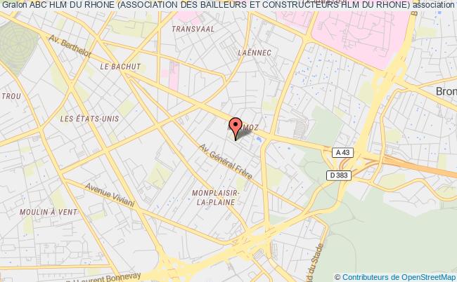 plan association Abc Hlm Du Rhone (association Des Bailleurs Et Constructeurs Hlm Du Rhone) Lyon 8e Arrondissement