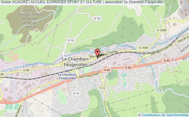 plan association Acacias ( Accueil Echanges Sport Et Culture ) Le    Chambon-Feugerolles