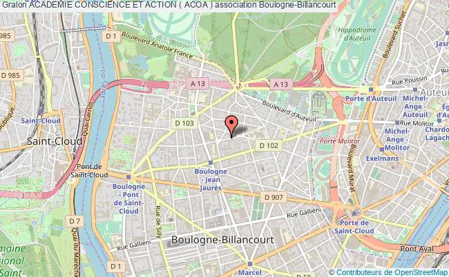 plan association Academie Conscience Et Action ( Acoa ) Boulogne-Billancourt