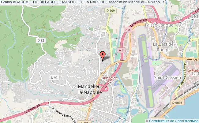 plan association AcadÉmie De Billard De Mandelieu La Napoule Mandelieu-la-Napoule