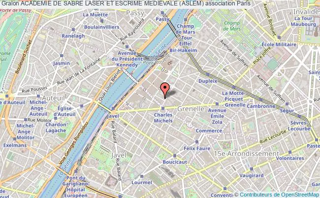 plan association Academie De Sabre Laser Et Escrime Medievale (aslem) Paris 15e