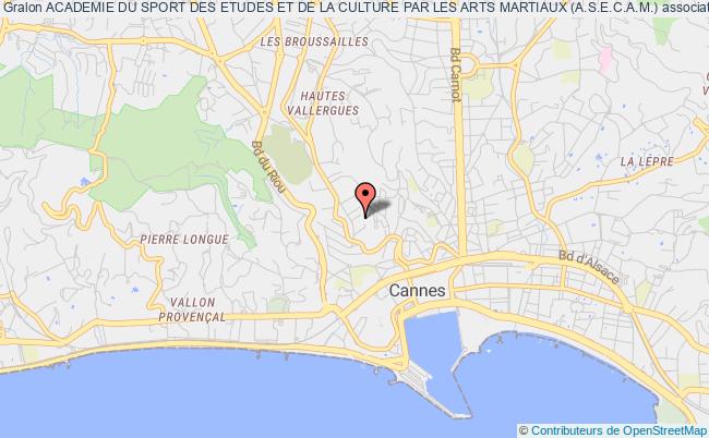 plan association Academie Du Sport Des Etudes Et De La Culture Par Les Arts Martiaux (a.s.e.c.a.m.) Cannes