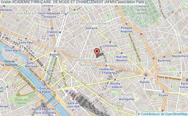 plan association Academie FranÇaise  De Mode Et D'habillement (afmh) Paris