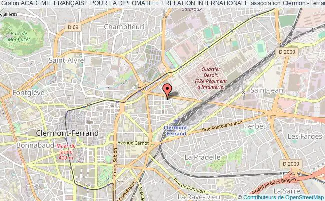 plan association AcadÉmie FranÇaise Pour La Diplomatie Et Relation Internationale Clermont-Ferrand