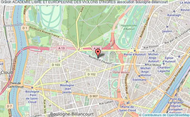 plan association Academie Libre Et Europeenne Des Violons D'ingres Boulogne-Billancourt