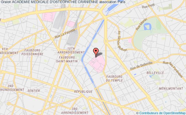 plan association Academie Medicale D'osteopathie Cranienne Paris 10e