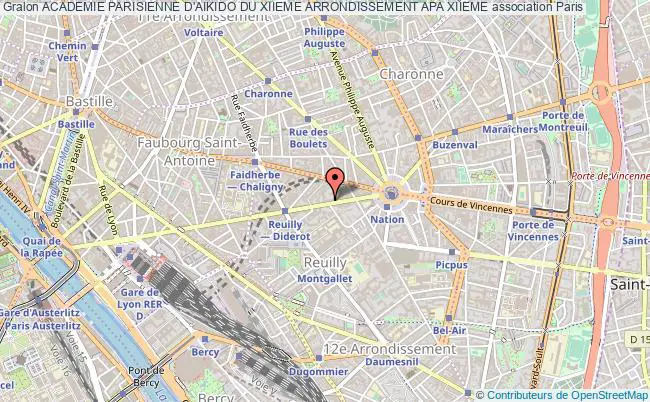 plan association Academie Parisienne D'aikido Du Xiieme Arrondissement Apa Xiieme Paris