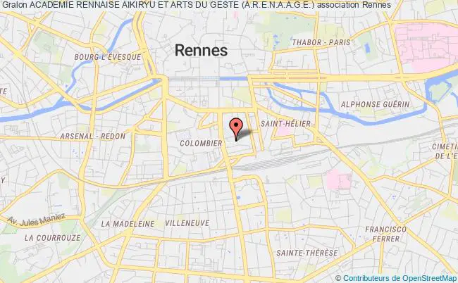 plan association Academie Rennaise Aikiryu Et Arts Du Geste (a.r.e.n.a.a.g.e.) Rennes