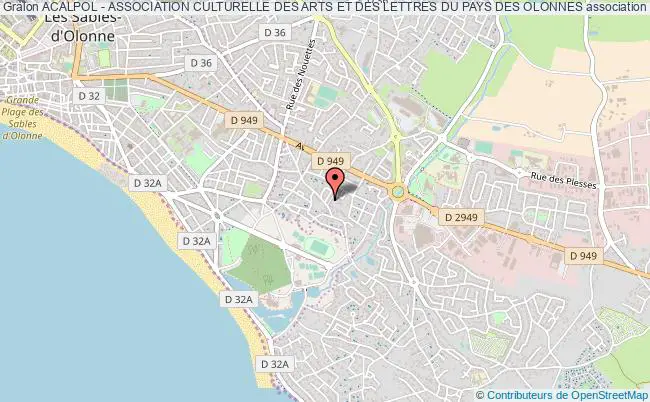 plan association Acalpol - Association Culturelle Des Arts Et Des Lettres Du Pays Des Olonnes Château-d'Olonne