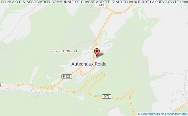 plan association A.c.c.a. Association Communale De Chasse Agreee D' Autechaux Roide La Prevoyante Autechaux-Roide