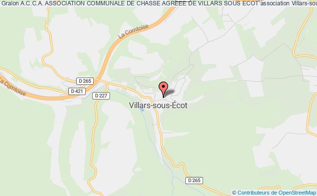 plan association A.c.c.a. Association Communale De Chasse Agreee De Villars Sous Ecot Villars-sous-Écot