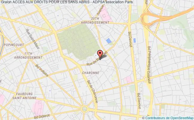 plan association Acces Aux Droits Pour Les Sans Abris - Adpsa PARIS
