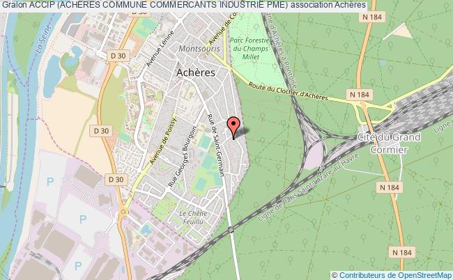 plan association Accip (acheres Commune Commercants Industrie Pme) Achères