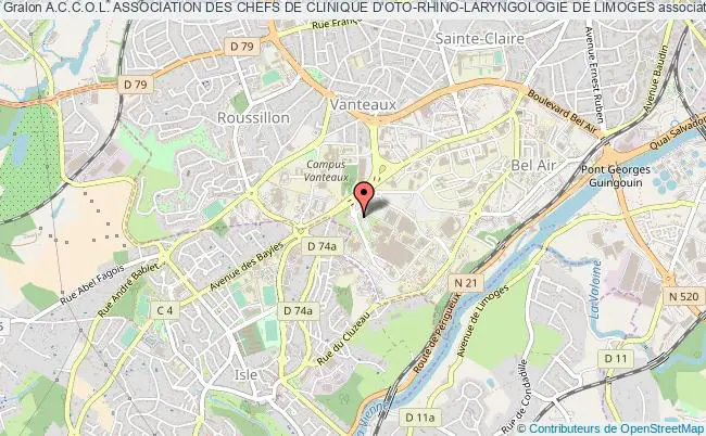 plan association A.c.c.o.l. Association Des Chefs De Clinique D'oto-rhino-laryngologie De Limoges Limoges