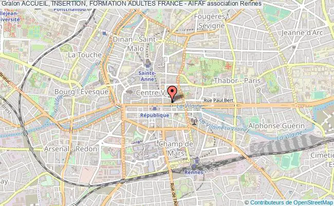 plan association Accueil, Insertion, Formation Adultes France - Aifaf Rennes