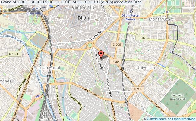 plan association Accueil, Recherche, Ecoute, Adolescents (area) Dijon