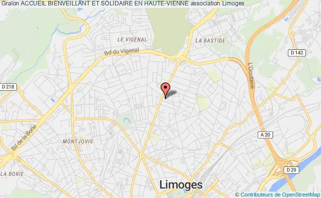 plan association Accueil Bienveillant Et Solidaire En Haute-vienne Limoges
