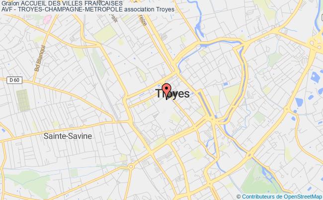 plan association Accueil Des Villes Francaises 
Avf - Troyes-champagne-metropole Troyes