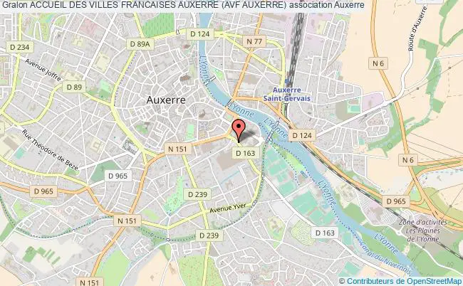 plan association Accueil Des Villes Francaises Auxerre (avf Auxerre) Auxerre