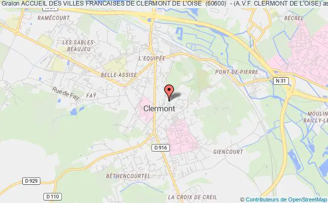 ACCUEIL DES VILLES FRANCAISES DE CLERMONT DE L'OISE  (60600)  - (A.V.F. CLERMONT DE L'OISE)