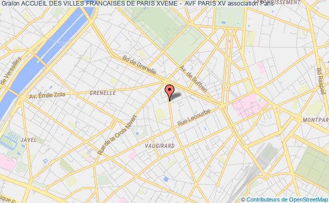 plan association Accueil Des Villes Francaises De Paris Xveme -  Avf Paris Xv Paris 15e