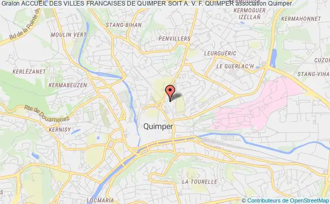 plan association Accueil Des Villes Francaises De Quimper Soit A. V. F. Quimper Quimper