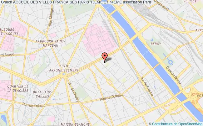 plan association Accueil Des Villes Francaises Paris 13eme Et 14eme Paris