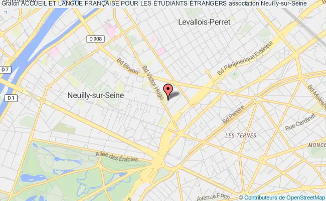 plan association Accueil Et Langue FranÇaise Pour Les Étudiants Étrangers Neuilly-sur-Seine