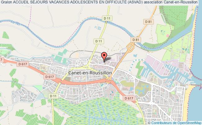 plan association Accueil SÉjours Vacances Adolescents En DifficultÉ (asvad) Canet-en-Roussillon