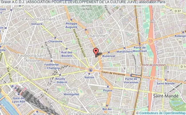 plan association A.c.d.j. (association Pour Le Developpement De La Culture Juive) Paris